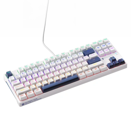 Klawiatura gamingowa Machenike K500B-B87 przewodowa mechaniczna podświetlana Red Switch - biała