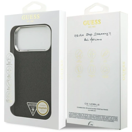 GUESS ETUI GLITTER TRIANGLE LOGO MAGSAFE DO IPHONE 17 PRO MAX ELEGANCKA