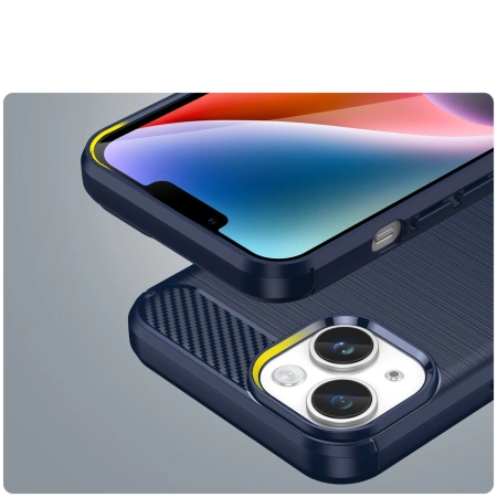 HURTEL ELASTYCZNE ETUI DO IPHONE 14 PLUS CARBON CASE POKROWIEC NA PLECKI