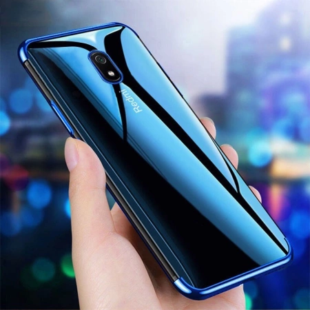 HURTEL POKROWIEC CLEAR COLOR DO XIAOMI REDMI 8A ŻELOWY Z RAMKĄ METALICZNĄ