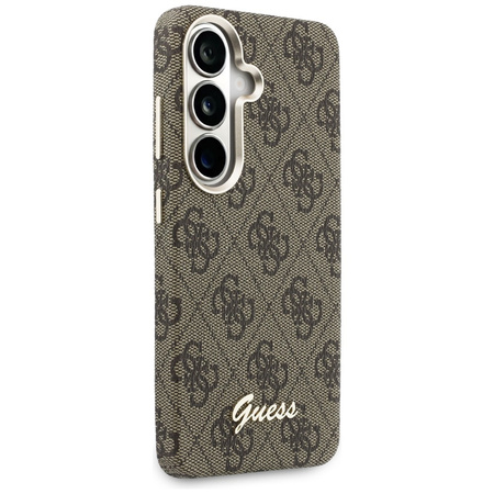 Etui Guess 4G Script MagSafe do Samsung  Galaxy S26 brązowy