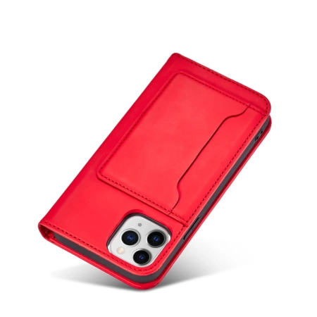 HURTEL MAGNETYCZNE ETUI POKROWIEC DO IPHONE 12 PRO MAX NA KARTY Z PODSTAWKĄ