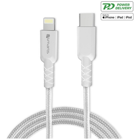 Ładowarka sieciowa 4smarts VoltPlug 20W  PD MFI USB-C z kable USB-C do Lightning biały