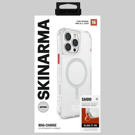 Skinarma etui Saido iPhone 16 Pro 6.3   Magnetic Charging przezroczysty/clear