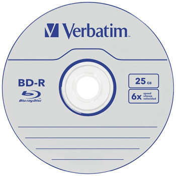 VERBATIM PŁYTA BD-R DATALIFE 25GB 6X DO PRZECHOWYWANIA DANYCH WYSOKIEJ