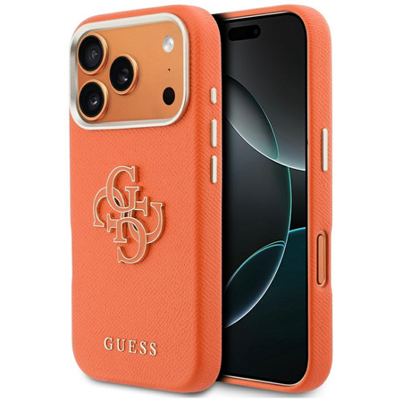 Etui Guess FW Resin Logo do iPhone 17    Pro pomarańczowy