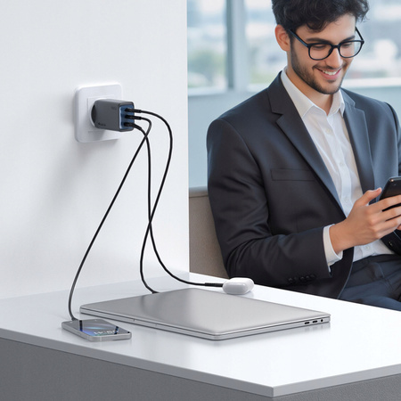 MCDODO ŁADOWARKA SIECIOWA ZASILACZ KOSTKA 3X USB-C PD USB 100W CZARNA