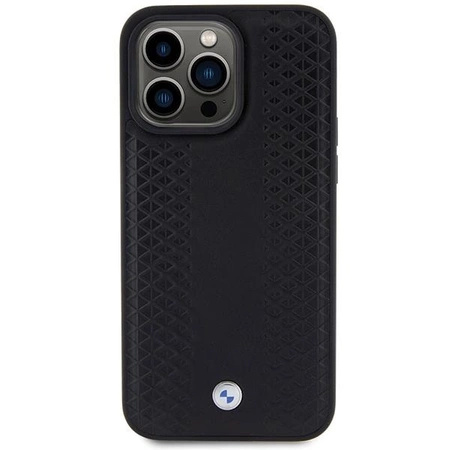 Etui BMW Leather Diamond Pattern na iPhone 15 Pro - czarne
