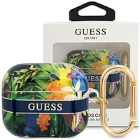 Guess GUA3HHFLB AirPods 3 cover niebieski/blue Flower Strap Collection