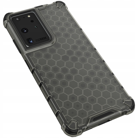 HURTEL ETUI PANCERNE DO SAMSUNG GALAXY S22 ULTRA HONEYCOMB Z ŻELOWĄ RAMKĄ