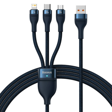 BASEUS KABEL USB 3W1 DO LIGHTNING USB-C MICRO USB 100W 1.2M DO TELEFONÓW