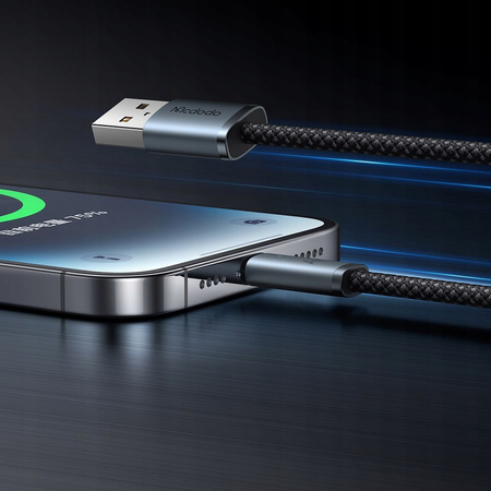 MCDODO KABEL USB-A LIGHTNING SZYBKIE ŁADOWANIE DO TELEFONU LED BIAŁY 2M