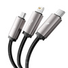 TECH-PROTECT ZESTAW KABLI 3W1 DO LIGHTNING TYPE-C MICRO-USB TELEFONÓW 100CM