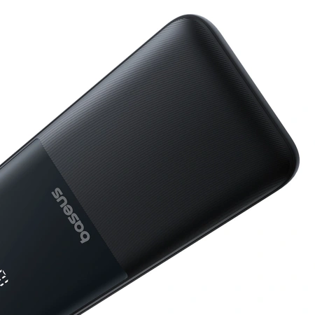 Powerbank Baseus Lipow 10000mAh 22.5W z podwójnym wbudowanym kablem z wyświetlaczem (z dodatkowym czarnym kablem Baseus Simple USB-A - USB-C 3A 0,2m) - czarny