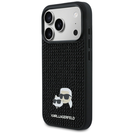 Etui Karl Lagerfeld Rhinestones          Karl&Choupette Pin do iPhone 17 Pro czarny