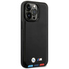 Etui BMW BMHCP14L22PTDK iPhone 14 Pro 6,1" czarny/black Leather Stamp Tricolor