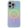 Etui Guess IML Iridescent MagSafe na iPhone 15 Pro - turkusowe