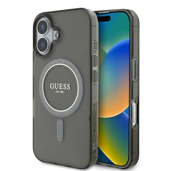 GUESS ETUI HARDCASE IML GLITTER CIRCLE DO MAGSAFE DO IPHONE 16 6.1