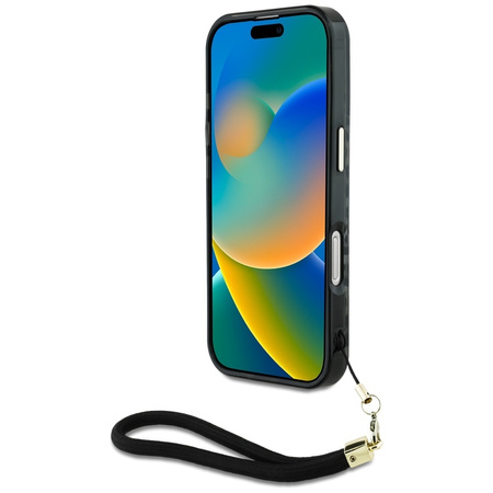 GUESS ETUI DO IPHONE 16 DO MAGSAFE LEOPARD TRIANGLE Z PRZESZROCZYSTYM PASEM