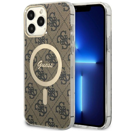 Etui Guess GUHMP13XH4STW na iPhone 13 Pro Max 6.7" - brązowe 4G MagSafe