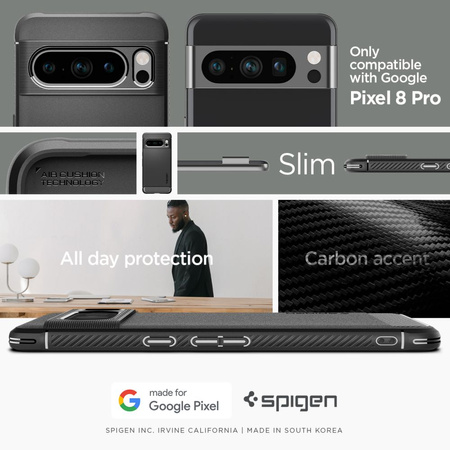 SPIGEN RUGGED ARMOR DO GOOGLE PIXEL 8 PRO WYSOKA OCHRONA Z FUNKCJĄ STAND