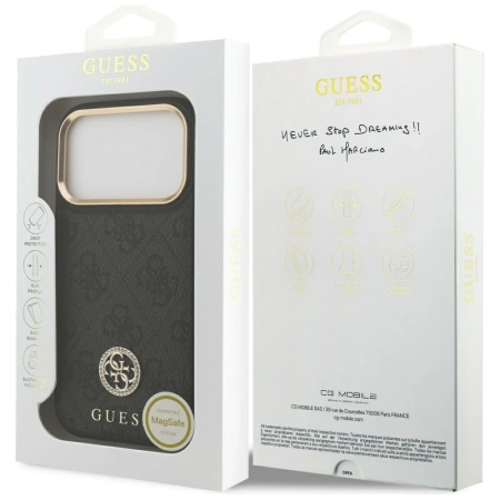 GUESS ETUI 4G STRASS LOGO MAGSAFE DO IPHONE 17 PRO Z LUKSUSOWYM DESIGNEM