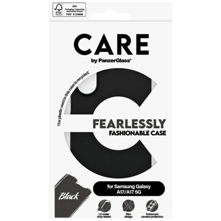 Etui CARE by PanzerGlass Fearlessly Fashionable na Samsung Galaxy M17 5G / A17 / A17 5G - czarne