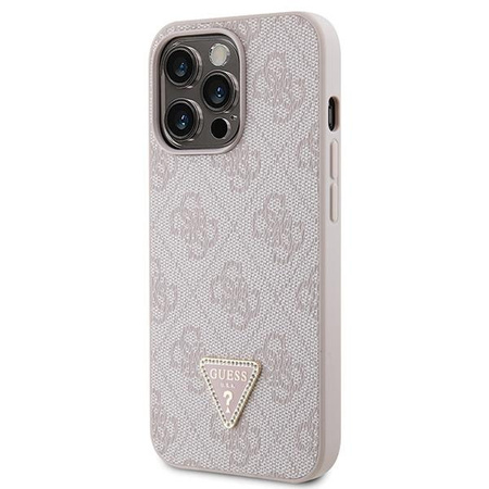 Etui Guess GUHCP13LP4TDSCPP na iPhone 13 Pro / 13 - różowe Crossbody 4G Metal Logo