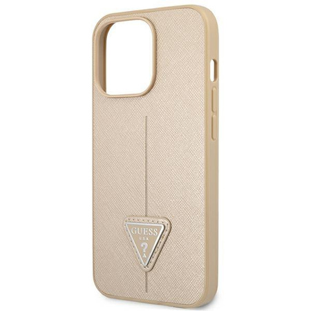 Guess GUHCP14XPSATLE iPhone 14 Pro Max 6,7" beżowy/beige hardcase SaffianoTriangle Logo