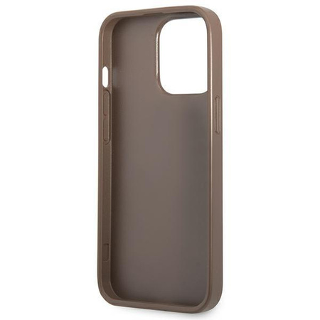 Guess GUHCP13LP4TPW iPhone 13 Pro / 13 6,1" brązowy/brown hardcase 4G Triangle Logo Cardslot