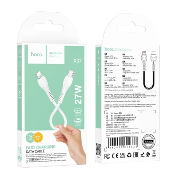 HOCO kabel X37 USB-C - Lightning PD 27W 0.5M Biały
