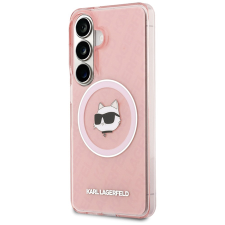 Etui Karl Lagerfeld IML Repeated         Choupette MagSafe do Samsung Galaxy S26 Plus różowy