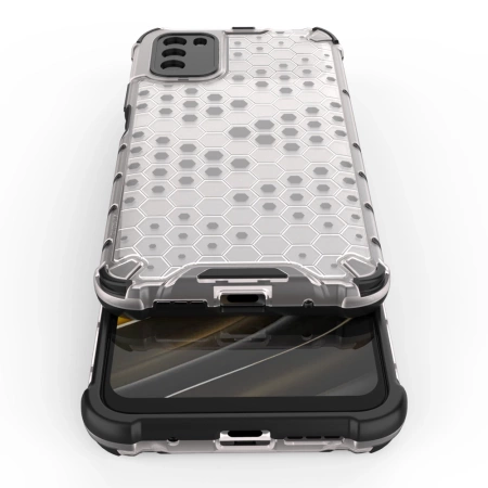 Honeycomb etui pancerny pokrowiec z żelową ramką Xiaomi Poco M3 przezroczysty