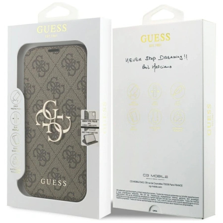GUESS ETUI BOOK 4G METAL LOGO DO IPHONE 17 PRO NAJLEPSZE