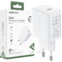 Acefast ładowarka sieciowa GaN USB Typ C 30W, PD, QC 3.0, AFC, FCP biały (A21 white)