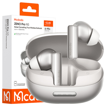 MCDODO SŁUCHAWKI BEZPRZEWODOWE DOUSZNE BLUETOOTH Z MIKROFONEM ETUI ANC ENC