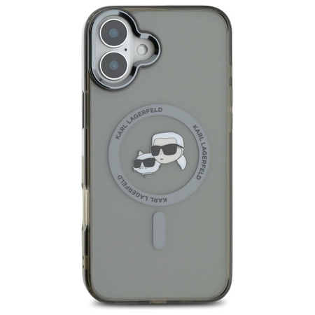 Karl Lagerfeld KLHMP16MHLSKCK iPhone Plus 6.7" czarny/black hardcase IML Metal Karl&Choupette Head MagSafe