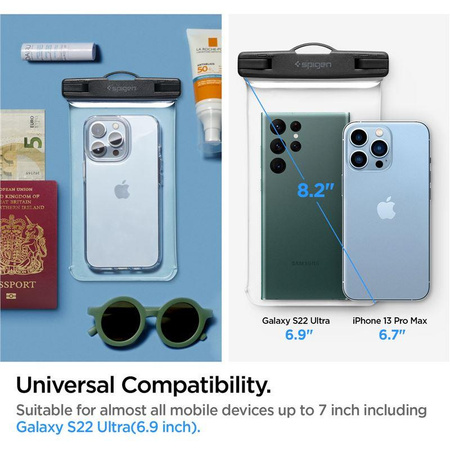 SPIGEN A601 UNIVERSAL WATERPROOF CASE 2-PACK CRYSTAL CLEAR
