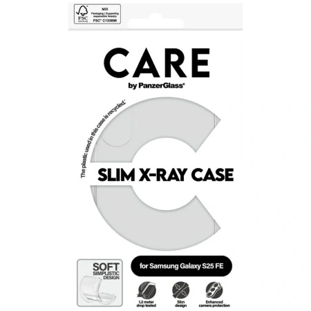 Etui CARE by PanzerGlass Fashion X-Ray na Samsung Galaxy S25 FE - przezroczyste