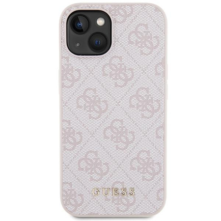 Etui Guess 4G Metal Gold Logo na iPhone 15 - różowe