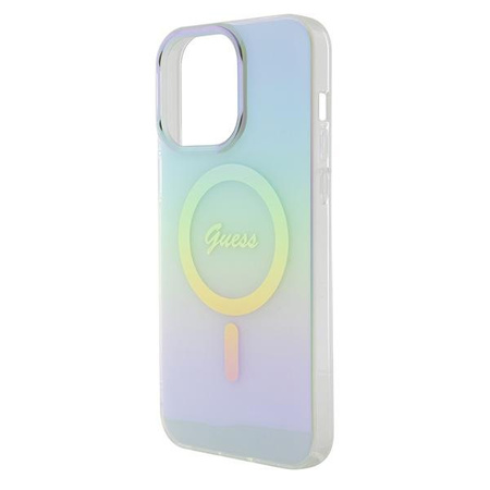 Guess GUHMP15XHITSQ iPhone 15 Pro Max turkusowy/turquoise hardcase IML Iridescent MagSafe