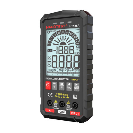 HABOTEST CYFROWY MULTIMETR HT126A DO MONITOROWANIA INSTALACJI ELEKTRYCZNYCH