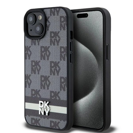 DKNY POKROWIEC HARDCASE DO IPHONE 14 15 136.1 SKÓRZANY MONO PATTERN STRIPES