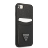 Etui Guess GUHCI8PSATPK na iPhone 7 / 8 / SE 2020 / SE 2022 hardcase - czarne Saffiano Triangle Logo Cardslot