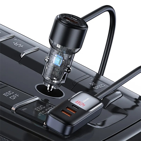 USAMS ŁADOWARKA SAMOCHODOWA C40 3xUSB 2xUSB-C DO TELEFONÓW PD 165W QC FAST