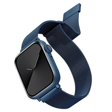 UNIQ pasek Dante Apple Watch Series 4/5/6/7/8/SE/SE2 42/44/45mm Stainless Steel niebieski/cobalt blue