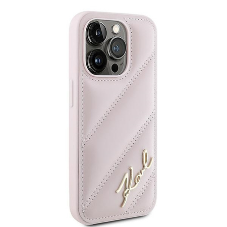 KARL LAGERFELD ETUI HARDCASE DO IPHONE 15 PRO 6.1 Z DIAGONAL QUILTED SCRIPT
