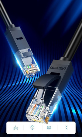 Ugreen kabel przewód internetowy sieciowy Ethernet patchcord RJ45 Cat 6 UTP 1000Mbps 5m czarny (20162)