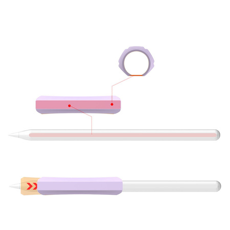 Stoyobe Silicone Holder uchwyt silikonowy dla Apple Pencil 1 / Apple Pencil 2 / Huawei M-Pencil czarny