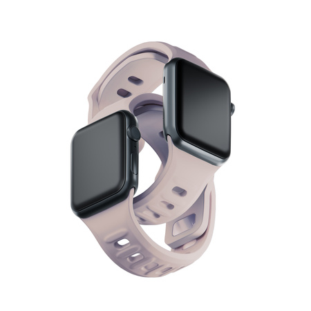 38/40/41/42 mm Latte (small) - 3mk Silicone Watch Strap for Apple